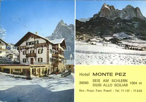 Seis am Schlern Hotel Monte Pez Kat. Siusi allo Sciliar Kastelruth Suedtirol