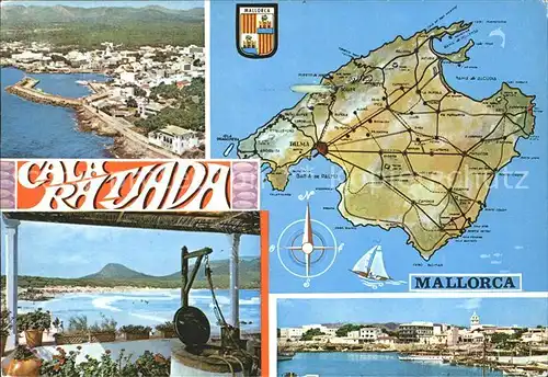Cala Ratjada Mallorca mit Landkarte Mallorca Kat. Spanien