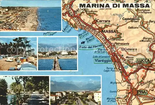 Marina di Massa Landkarte Camping Kat. Massa