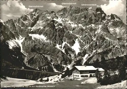 Wimbachgriess Huette mit Hochkalter Kat. Ramsau Berchtesgaden