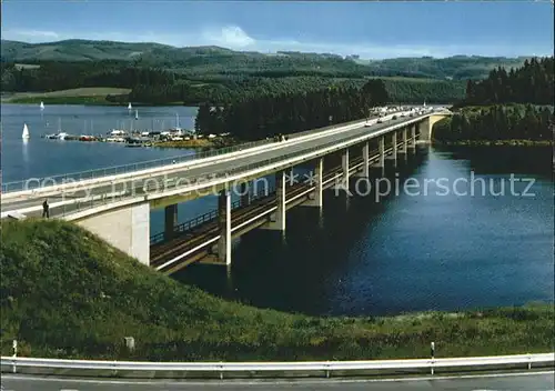 Biggesee Listertalbruecke und Bootshafen Kat. Olsberg