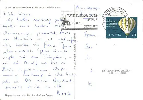 Villars Chesieres Fliegeraufnahme / Villars /Rg. Les Mosses