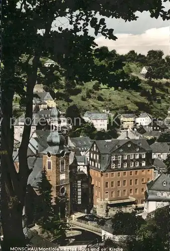 Monschau Montjoie Rotes Haus und ev Kirche Kat. Monschau