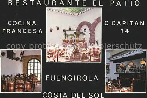 Fuengirola Costa del Sol Restaurante el Patio Cocina Francesca Bar Kat. Spanien