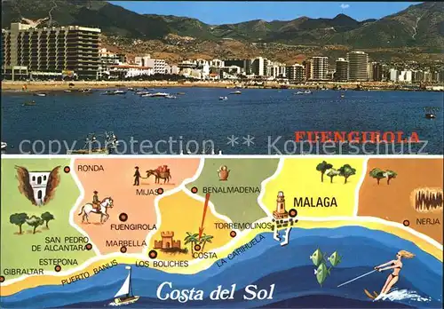 Fuengirola Costa del Sol Los Boliches Karte Costa del Sol Kat. Spanien