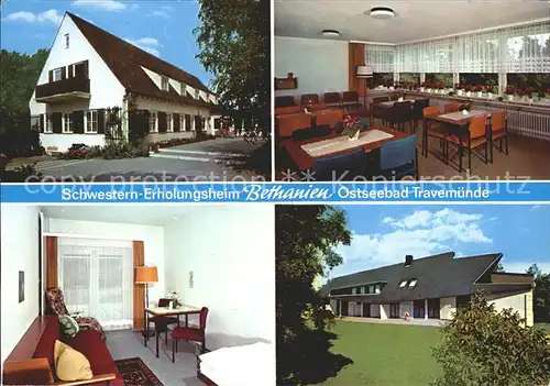 Travemuende Ostseebad Schwestern Erholungsheim Bethanien Speiseraum Zimmer Kat. Luebeck