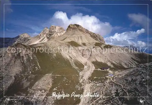 Bozen Suedtirol Rifugio Puez Huette Fliegeraufnahme Kat. Bozen Suedtirol