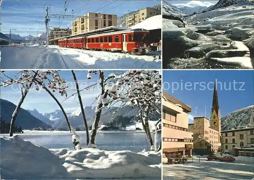 Davos Dorf GR Rhaetische Bahn Bahnhof Scalettagletscher / Davos /Bz. Praettigau-Davos