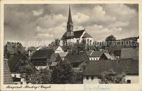 Altenberg Erzgebirge Ortsansicht mit Kirche Bergstadt Kat. Geising