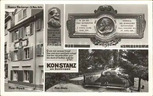 Konstanz Bodensee Hus Haus Herberge Hus Stein Denkmal Gedenktafel Kat. Konstanz