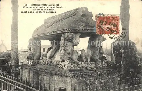 Rochefort sur Mer Monument eleve a la memoire du Lieutenant Bellot Kat. Rochefort Charente Maritime