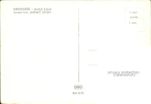 Krkonose Sanatorium Jansky Dvur Kat. Polen