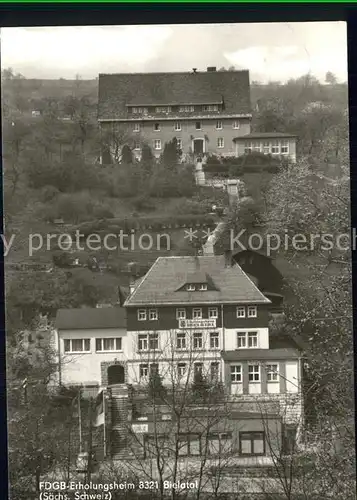 Bielatal FDGB Erholungsheim Kat. Pirna