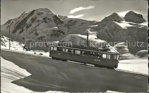 Zermatt VS Gornergratbahn mit Lyskamm Castor und Pollux Kat. Zermatt