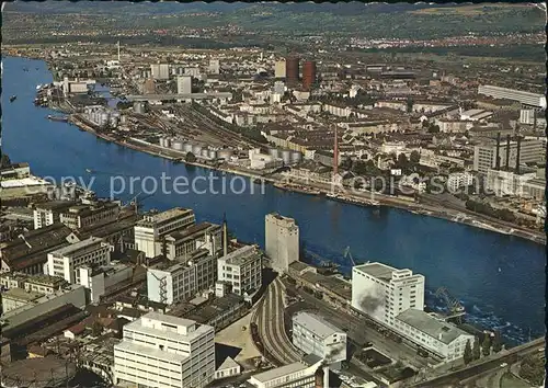 Basel BS Fliegeraufnahme Rheinhafen Kat. Basel