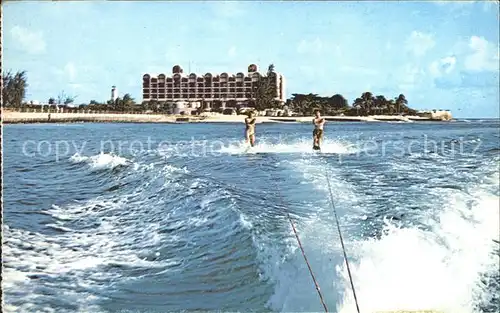 Barbados Water skiing Caribbean Sea Hilton Hotel Wasserski Kat. Barbados