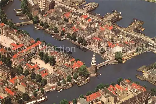 Amsterdam Niederlande Montelbaanstoren Luchtopname Kat. Amsterdam