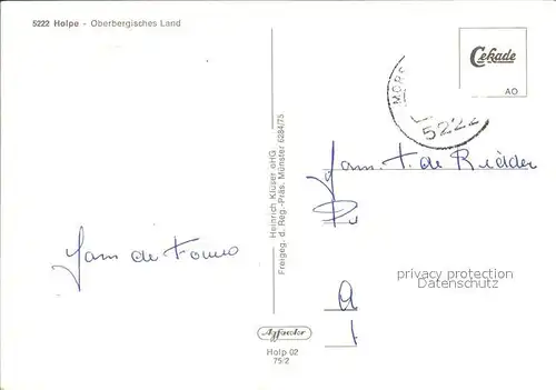 Holpe Fliegeraufnahme Kat. Koeln