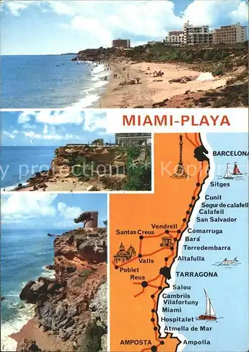 Tarragona Costa Dorada Miami Playa Mit Landkarte Kat. Costa Dorada Spanien