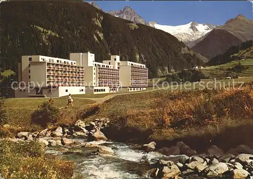 Disentis GR Hotel Acla da Fontauna mit Medelser Gletscher Kat. Disentis