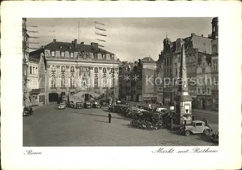 Bonn Rhein Markt mit Rathaus Kat. Bonn