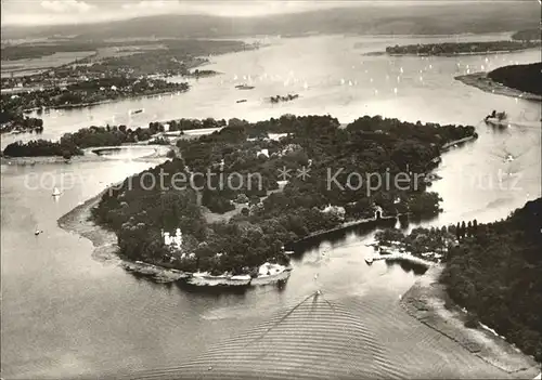 Wannsee Gaststaette Blockhaus Nikolskoe Fliegeraufnahme Kat. Berlin