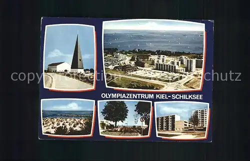 Schilksee Kiel Olympiazentrum Fliegeraufnahme Kirche Strandpartie