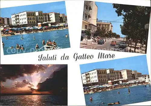 Gatteo A Mare Hotels Strassenpartie Strand Sonnenuntergang Kat. Italien