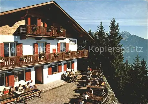 Dorf Tirol Berggasthaus Mutkopf Terrasse Kat. Tirolo