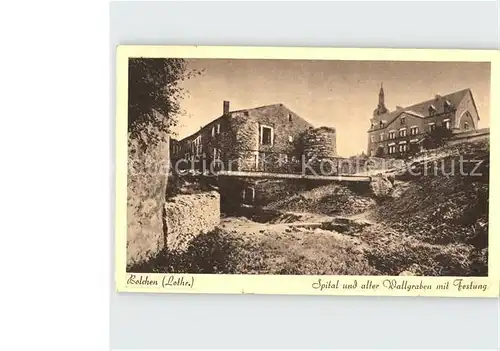 Belchen Elsass Spital und alter Wallgraben mit Festung Kat. Guebwiller