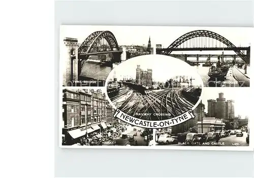 Newcastle On Tyne Tyne Bridge The Bridges Bigg Market Black Gate and Castle Kat. Afrika