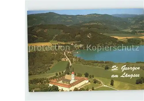 St Georgen Gailtal Laengsee Kloster Fliegeraufnahme Kat. Noetsch im Gailtal