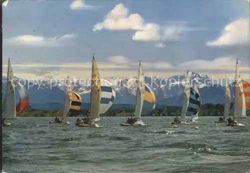 Starnbergersee Segelregatta Alpenpanorama Kat. Starnberg