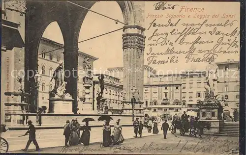 Firenze Toscana Piazza Signoria e Loggia dei Lanzi Kat. Firenze