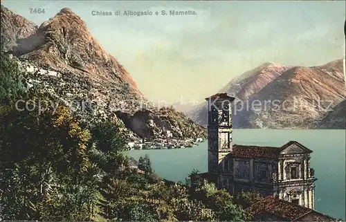 Lago di Lugano Chiesa di Albogasio e S Mamette Kat. Italien