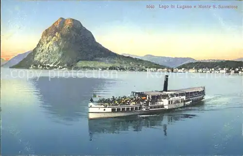 Lago di Lugano e Monte San Salvatore Dampfer Kat. Italien