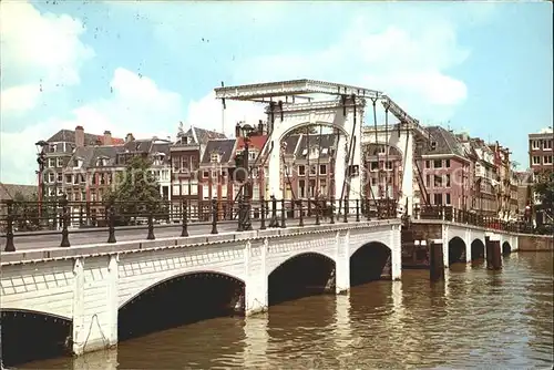 Amsterdam Niederlande De Magere Brug Holzhebebruecke ueber den Amstel Kat. Amsterdam