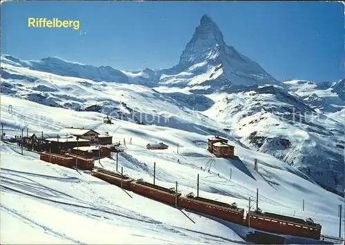 Zermatt VS Station und Hotel Riffelberg Gornergratbahn Matterhorn Kat. Zermatt