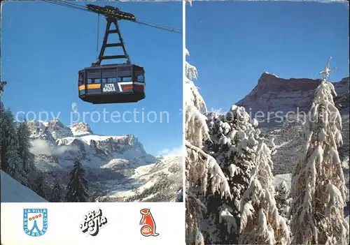 Alta Badia Hochabteital Gross Seilbahn Winterpanorama Kat. Dolomiten Italien