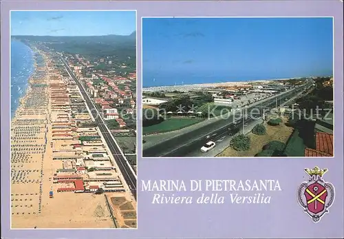Marina di Pietrasanta Riviera della Versilia Spiaggia veduta aerea Kat. Lucca