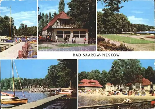 Pieskow Bad Saarow Bootsanlegestelle HOG Pechhuette Erich Weinert Platz Strandbad Kat. Bad Saarow Pieskow