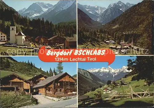 Bschlabs Bergdorf Lechtal Alpenpanorama Kat. Pfafflar