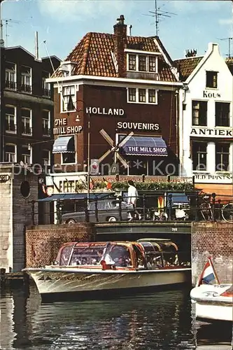Amsterdam Niederlande Rokin met The Mill Shop Rundfahrten Ausflugsboot Kat. Amsterdam