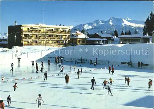 Montana Crans Montana Station La patinoire Eislaufbahn Wintersportplatz Kat. Randogne