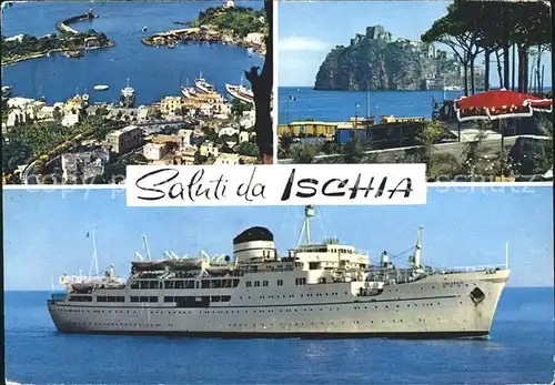 Ischia Panorama Insel Faehre Passagierschiff Kat. 