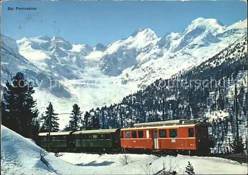 Berninabahn Pontresina Morteratschgletscher Bellavista Piz Bernina Kat. Eisenbahn