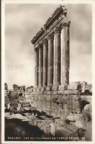 Baalbek Les Six Colonnes du Temple de Jupiter Kat. Libanon