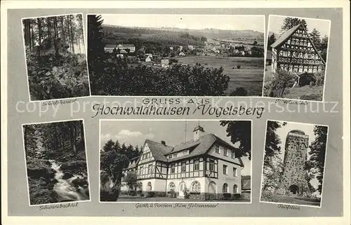 Hochwaldhausen Ilbeshausen Teufelskanzel Total Teufelsmuehle Schwarzbachtal Gasthaus Pension Zum Felsenmer Taufstein Kat. Grebenhain