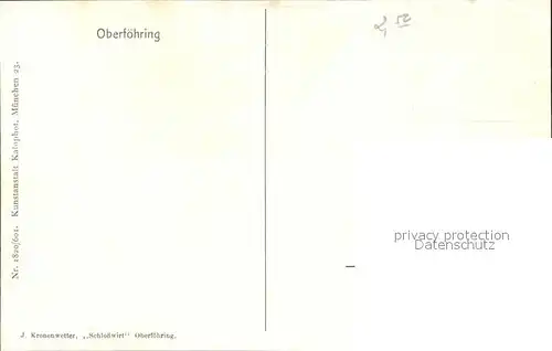 Oberfoehring Gast Tafernwirtschaft Schlosswirt Kuenstlerkarte
