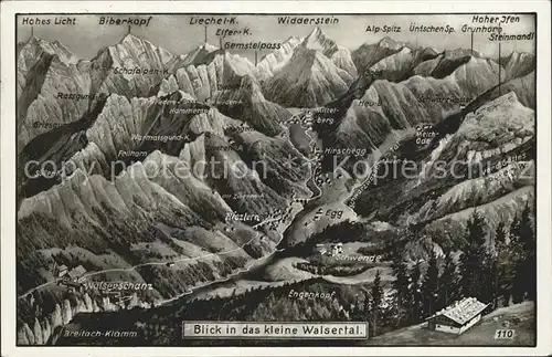 Kleinwalsertal Panoramakarte Kat. Oesterreich